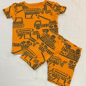 Carter's - 3T Kids Construction Print Pajama Set - Orange